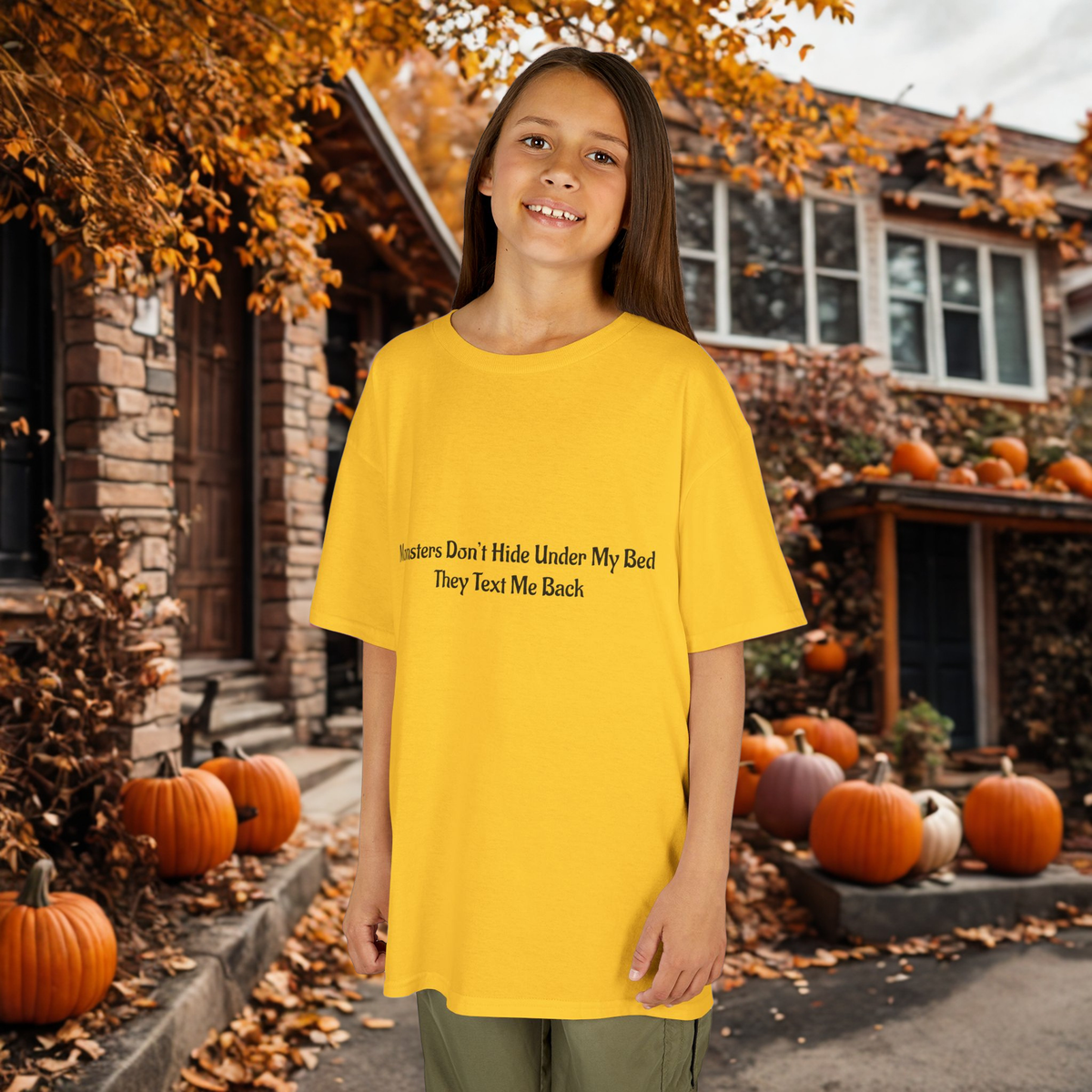 Funny Kids Monster Tee, Kids Heavy Cotton Shirt, Halloween T-Shirt