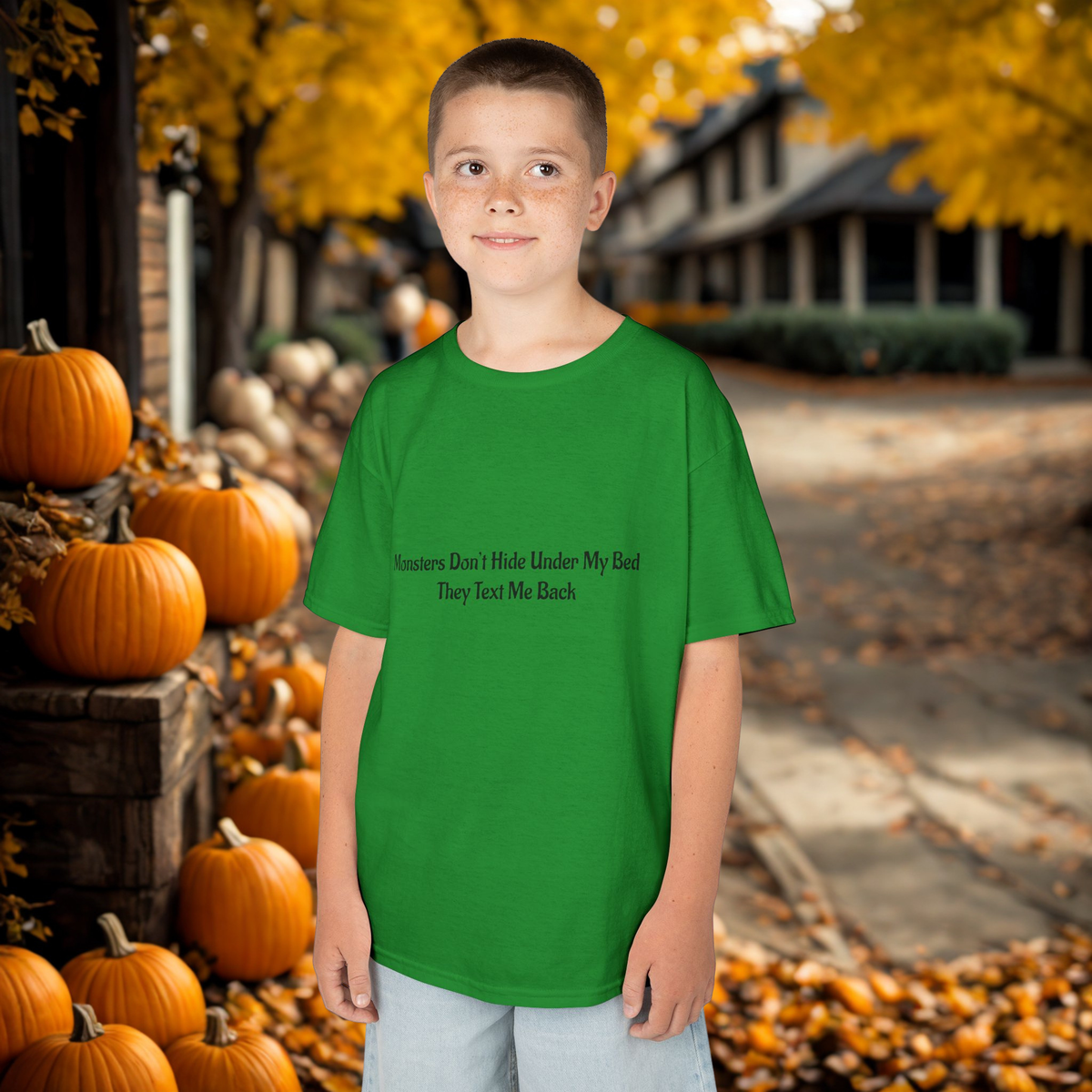 Funny Kids Monster Tee, Kids Heavy Cotton Shirt, Halloween T-Shirt