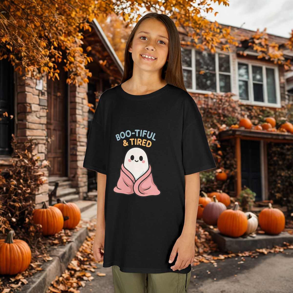 Boo-Tiful & Tired Kids T-Shirt, Halloween Style