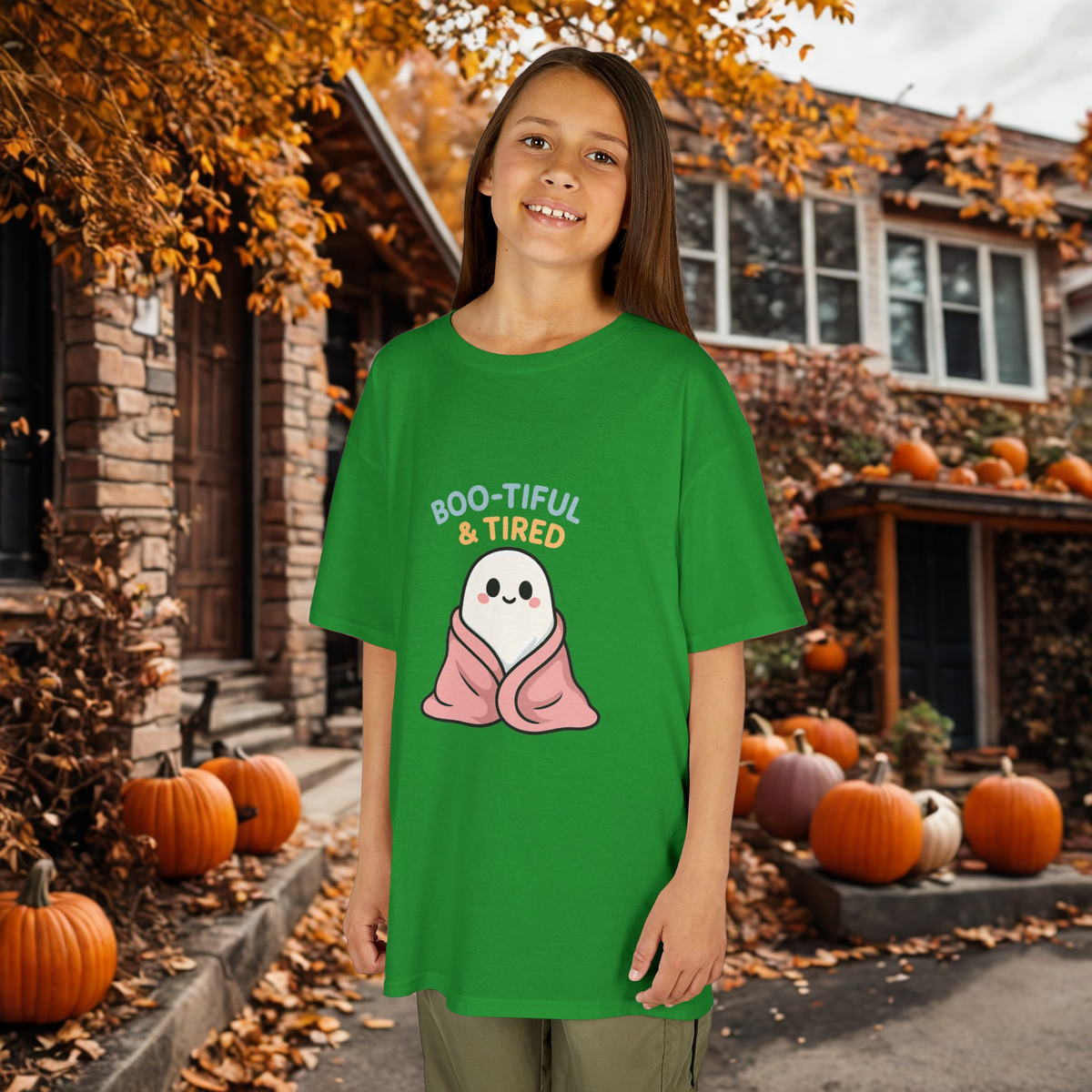 Boo-Tiful & Tired Kids T-Shirt, Halloween Style