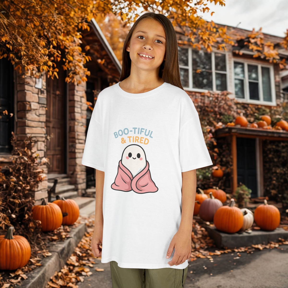 Boo-Tiful & Tired Kids T-Shirt, Halloween Style