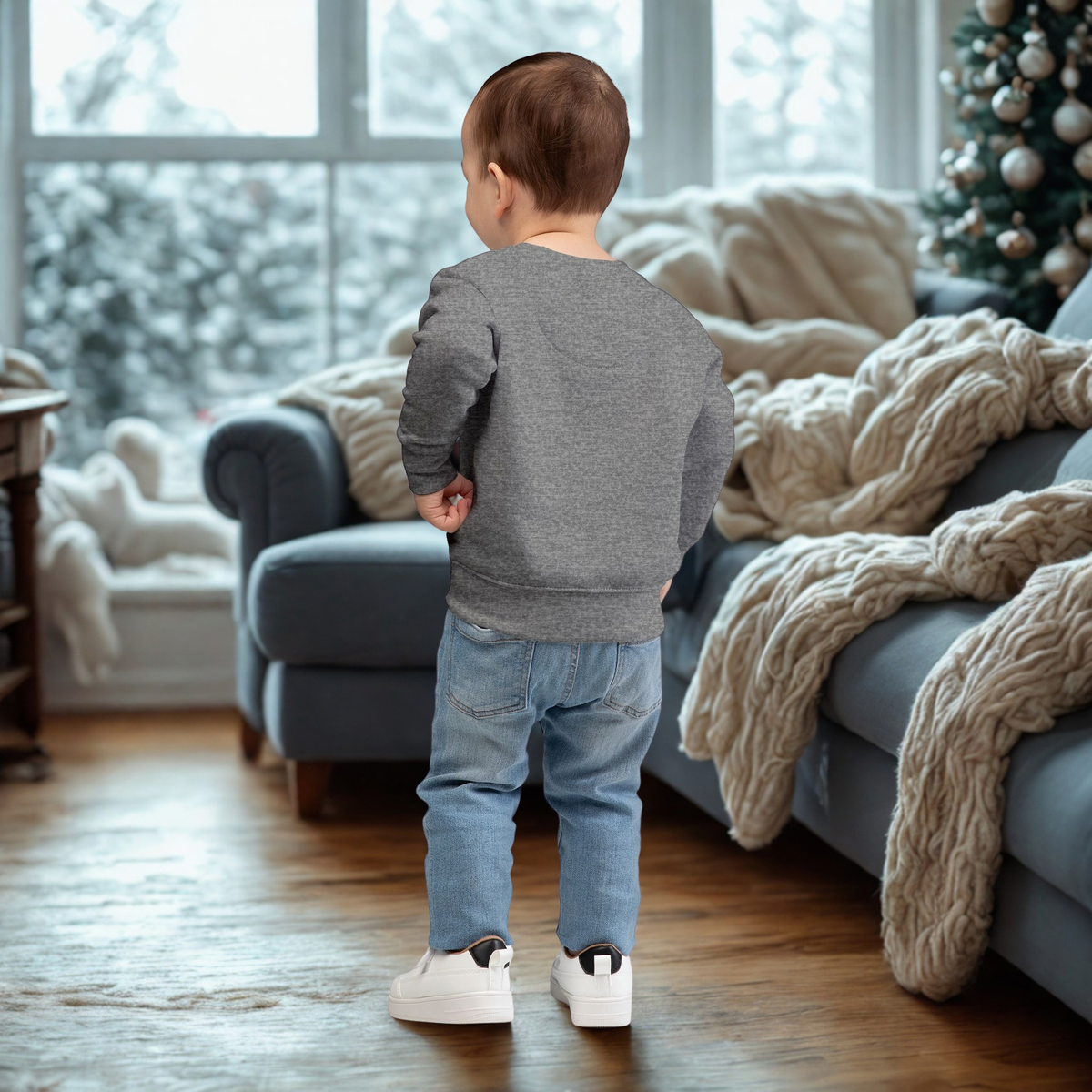 Woodland Christmas Toddler Sweatshirt — Cute Squirrel & Bunny Holiday Pullover
