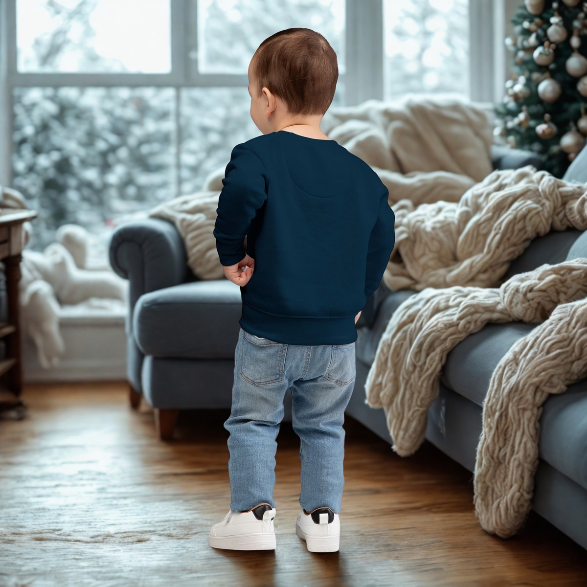 Woodland Christmas Toddler Sweatshirt — Cute Squirrel & Bunny Holiday Pullover