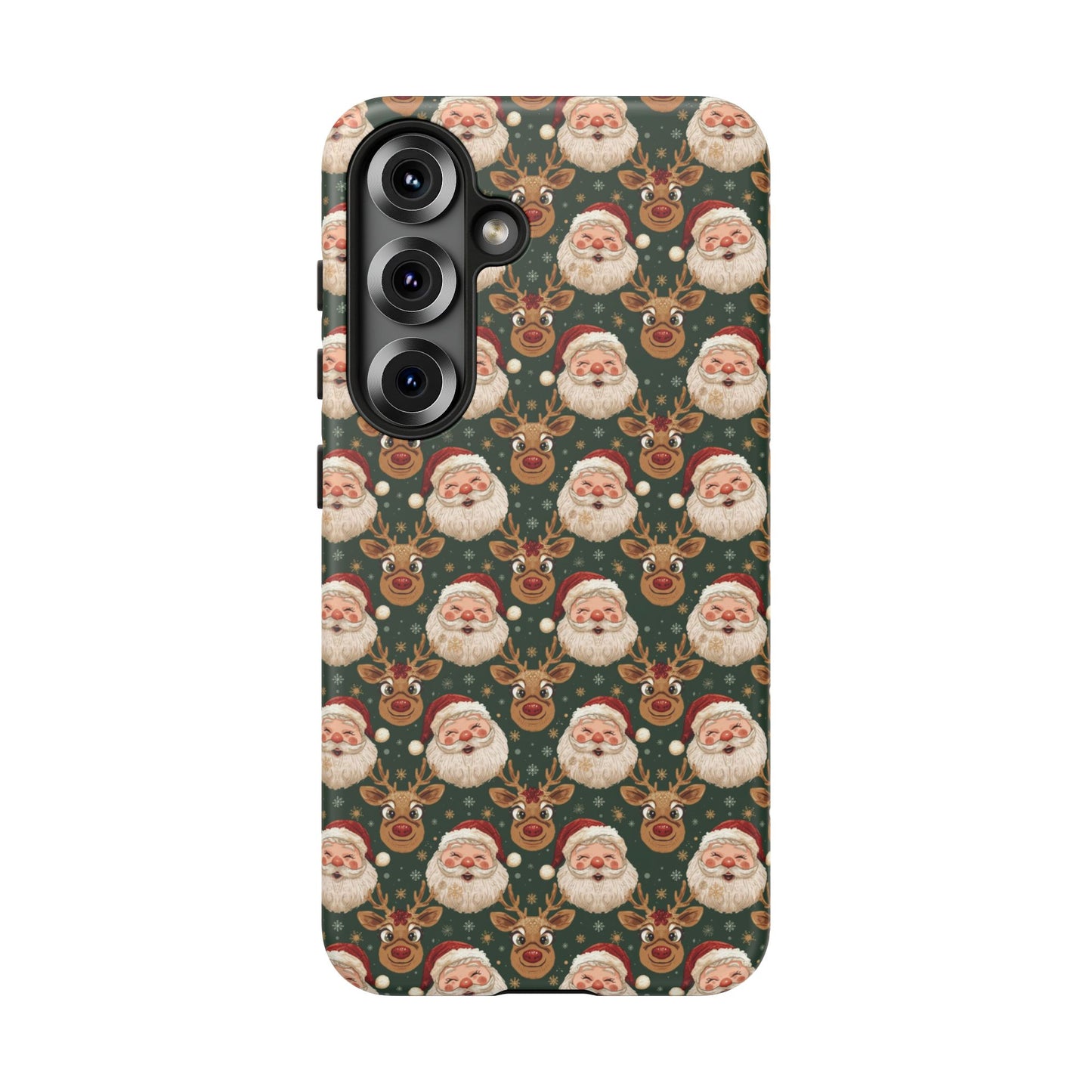 Christmas Santa-Reindeer Phone Case, Dual Layer Phone Case for Iphone 17, 16, 15, 14, 13, 12, 11 & Samsung