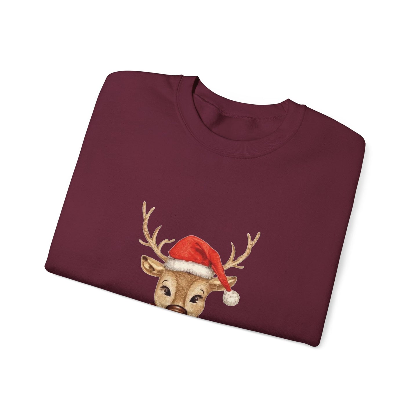 Christmas Reindeer Sweatshirt, Cozy Holiday Crewneck, Winter Fashion, Festive Sweater