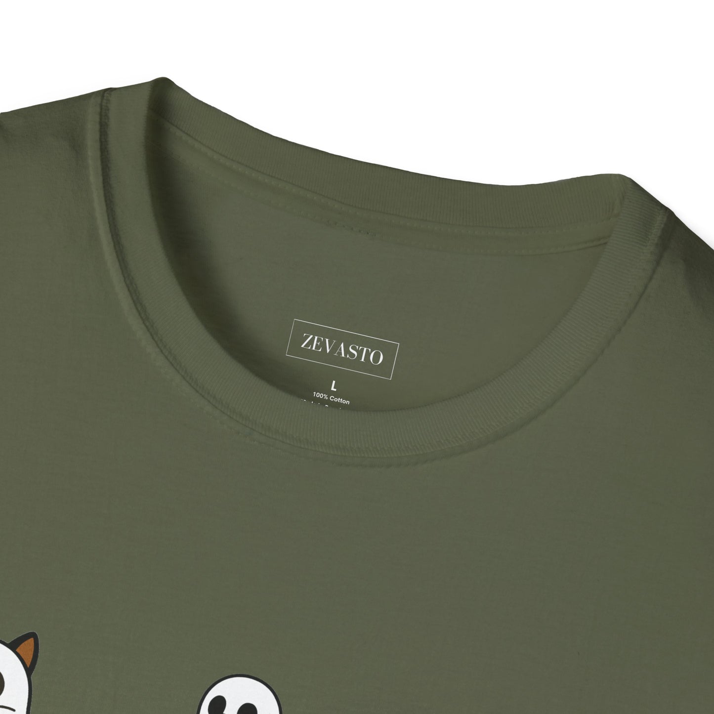 Cute Ghost Cartoon Unisex T-Shirt, Halloween Tee, Pet Lover Gift, Whimsical Shirt, Fun Casual Wear