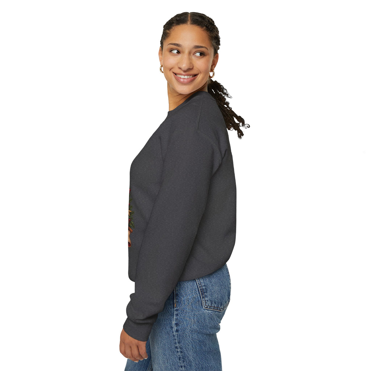 Harvest & Holly Crewneck Sweatshirt — Vintage Pumpkin Fall Graphic Sweatshirt