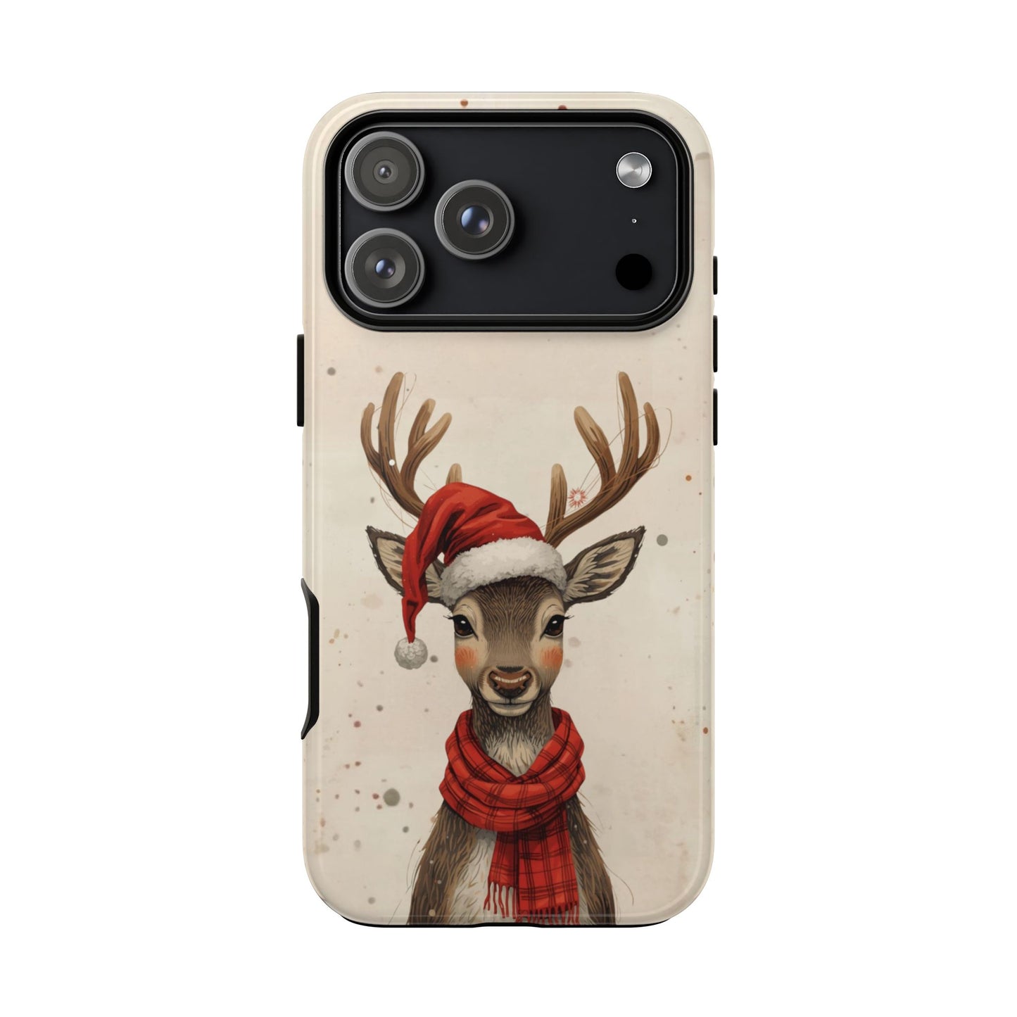 Christmas Reindeer Phone Case, Dual Layer Phone Case for Iphone 17, 16, 15, 14, 13, 12, 11