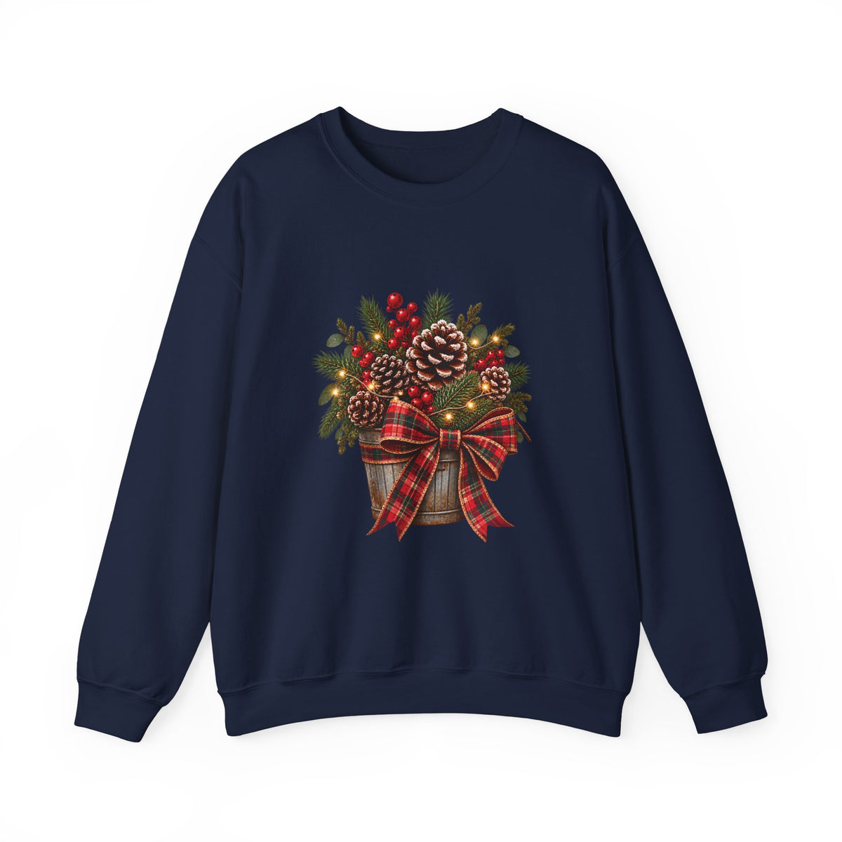 Christmas Pinecone Basket Crewneck Sweatshirt