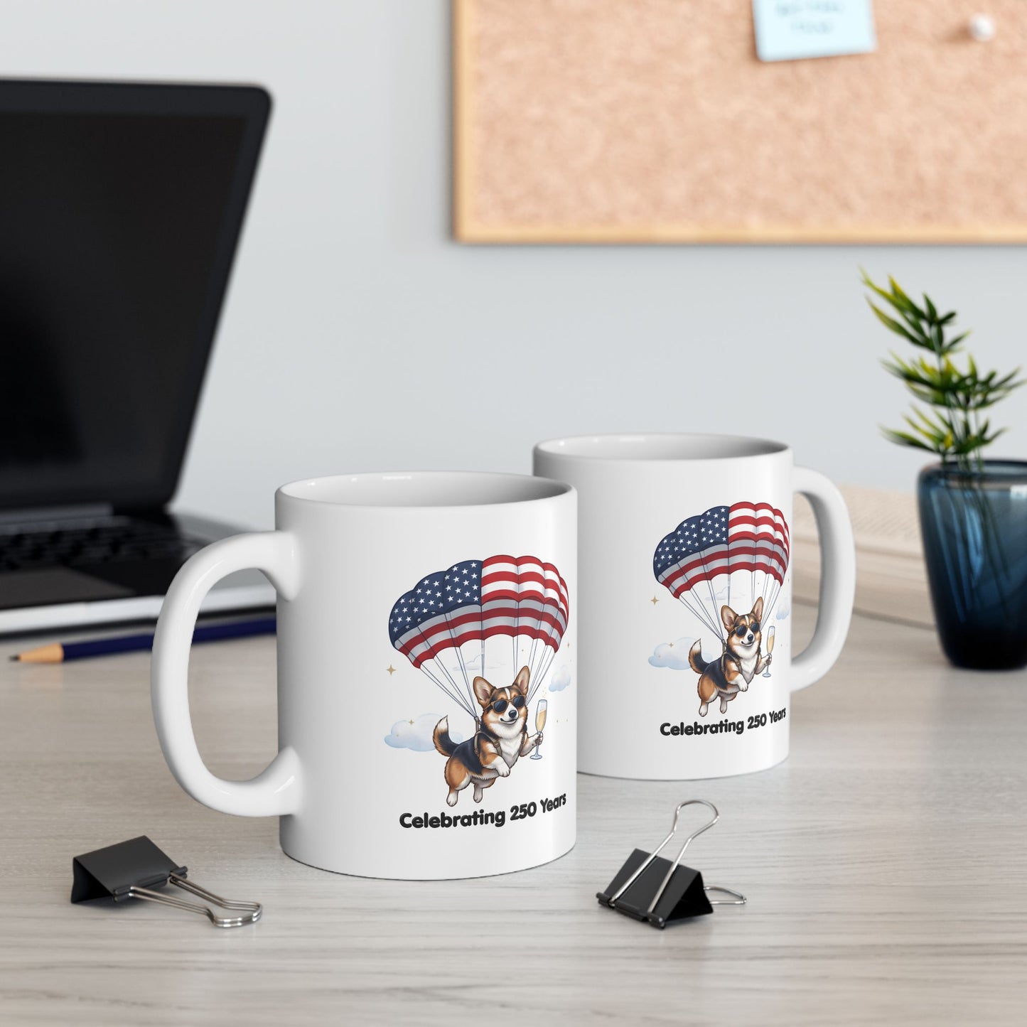 Patriotic Corgi Ceramic Mug