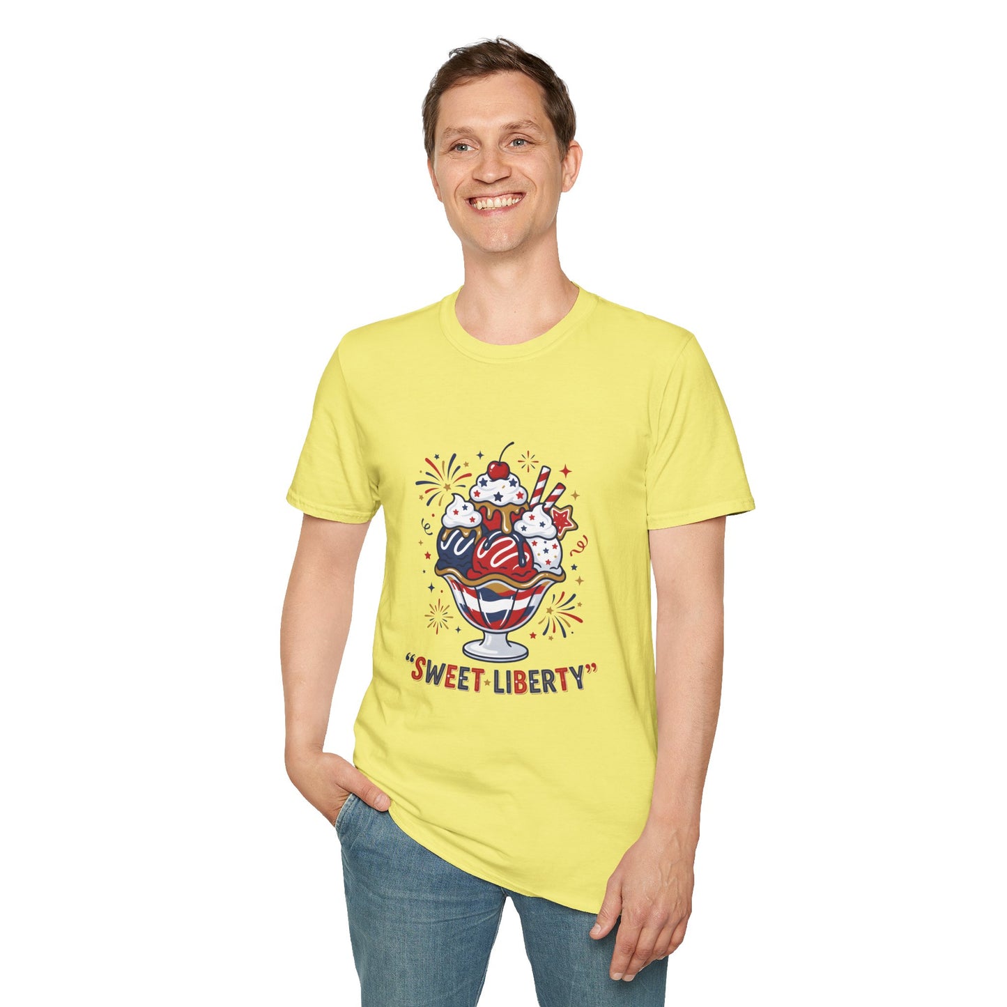 Sweet Liberty Ice Cream T-Shirt — Patriotic 4th of July Sundae Tee