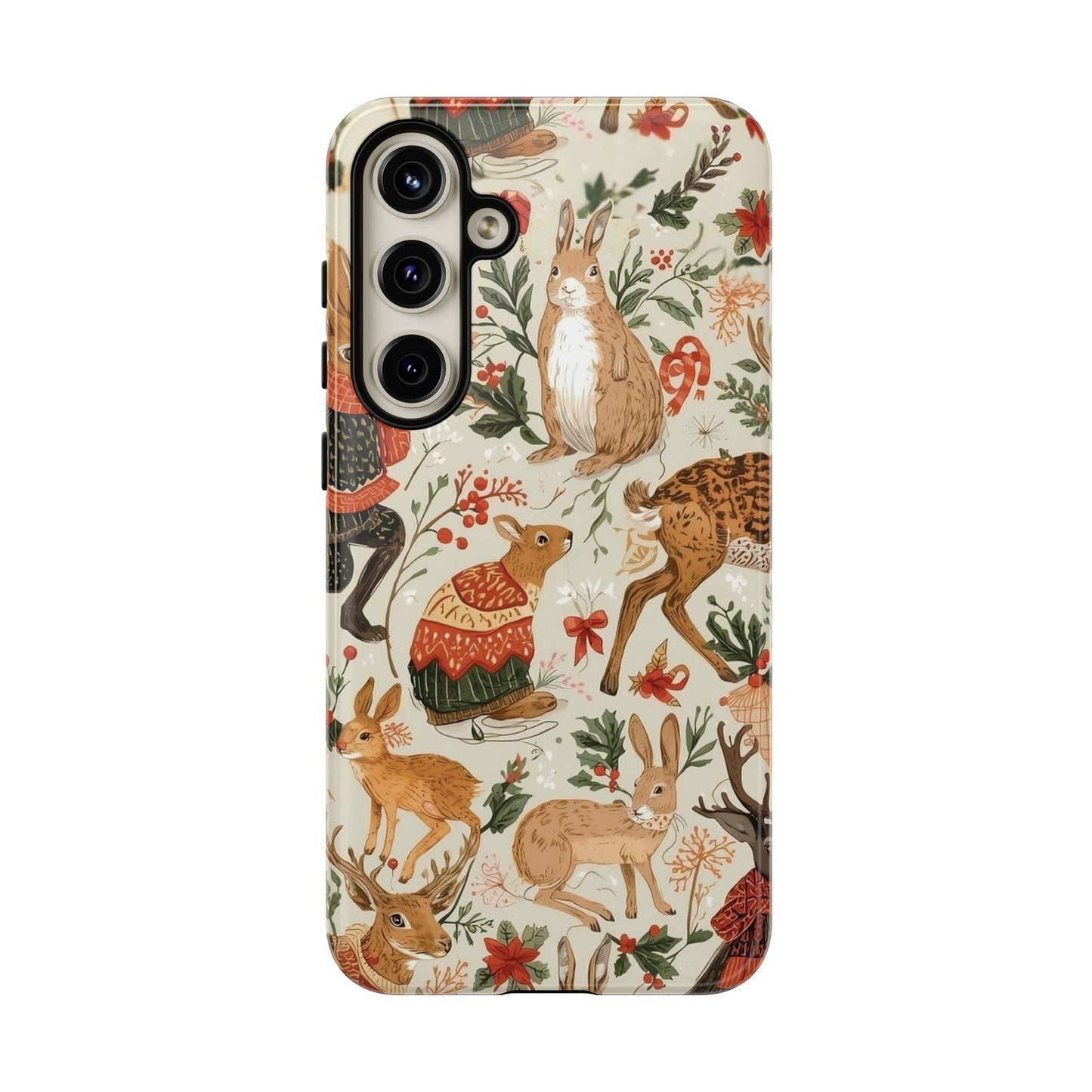 Christmas Phone Case, Animals in Christmas Spirit - Tough and Stylish for Nature Lovers