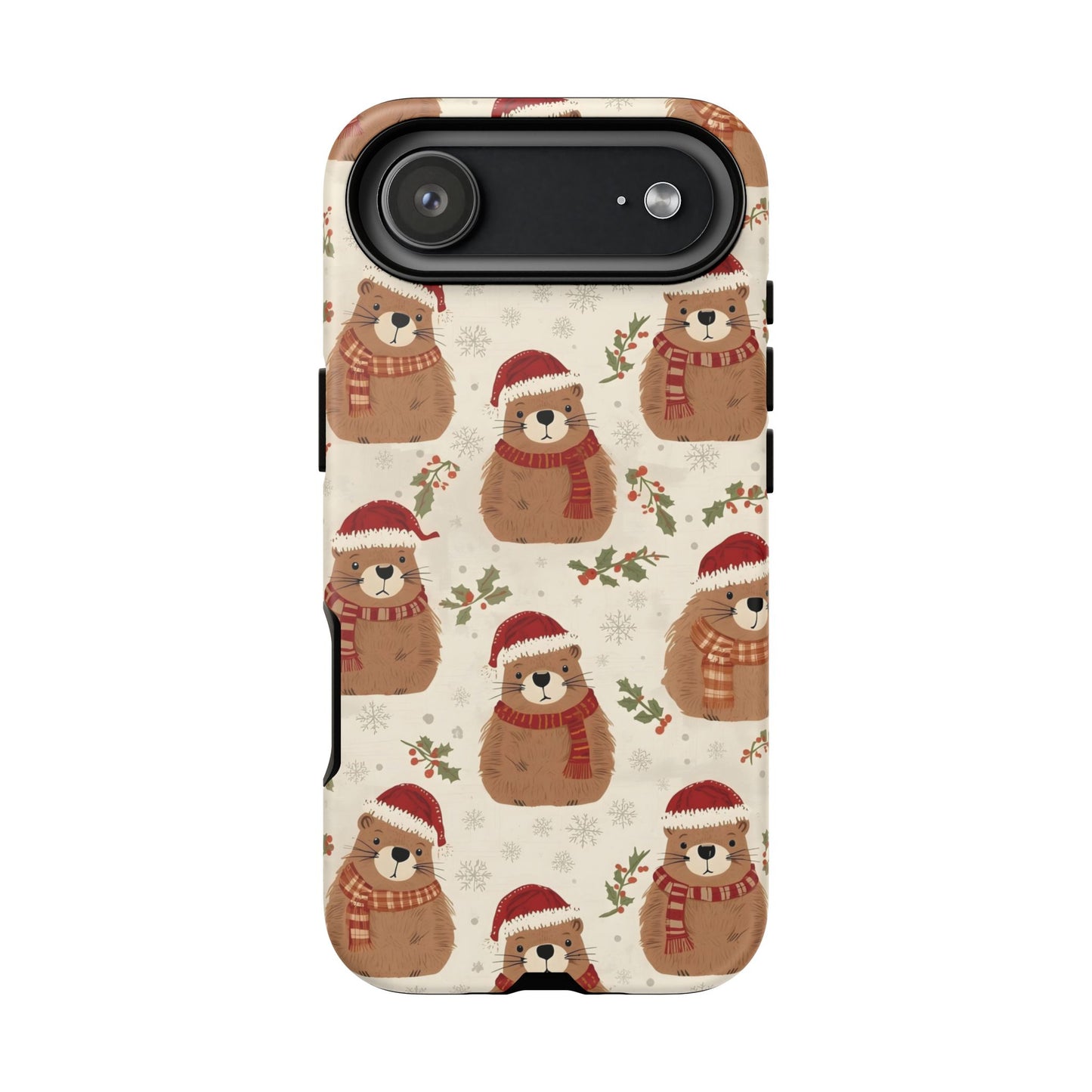 Christmas Phone Case, Cute Capybara Phone Case for Iphone 17, 16, 15, 14, 13, 12, 11 & Samsung