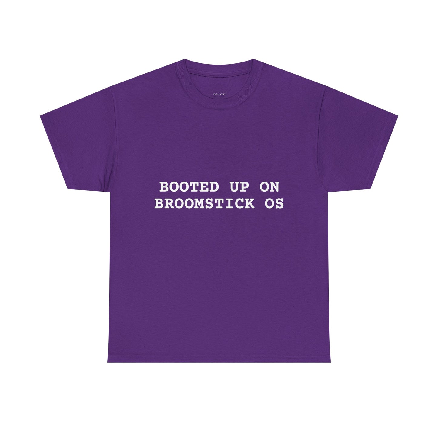 Broomstick OS Tee, Funny Graphic Tee for Tech Lovers, Unisex Cotton T-Shirt