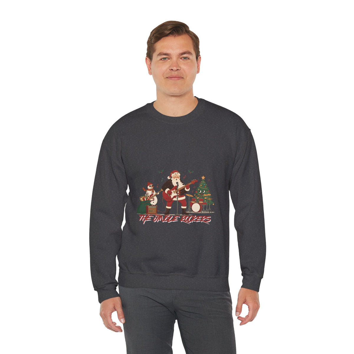 Funny Christmas Sweatshirt – "The Jingle Rockers" Holiday Band Crewneck
