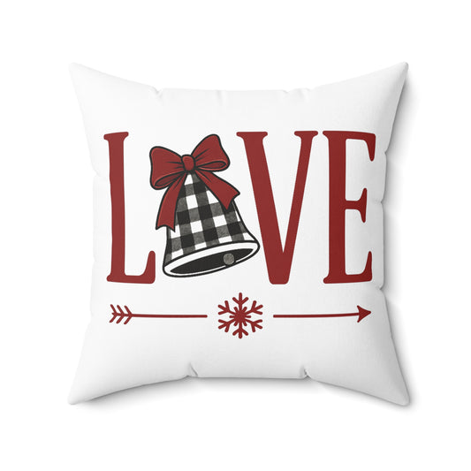 'Love' Holiday Throw Pillow - Christmas Decor Gift