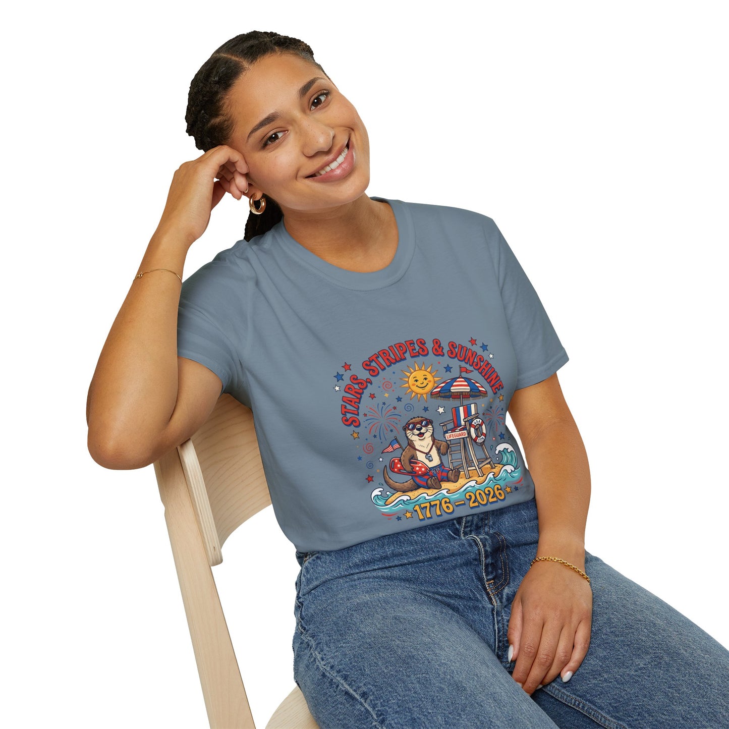 Stars, Stripes & Sunshine T-Shirt — Patriotic 1776–2026 Summer Tee, 4th of July Shirt