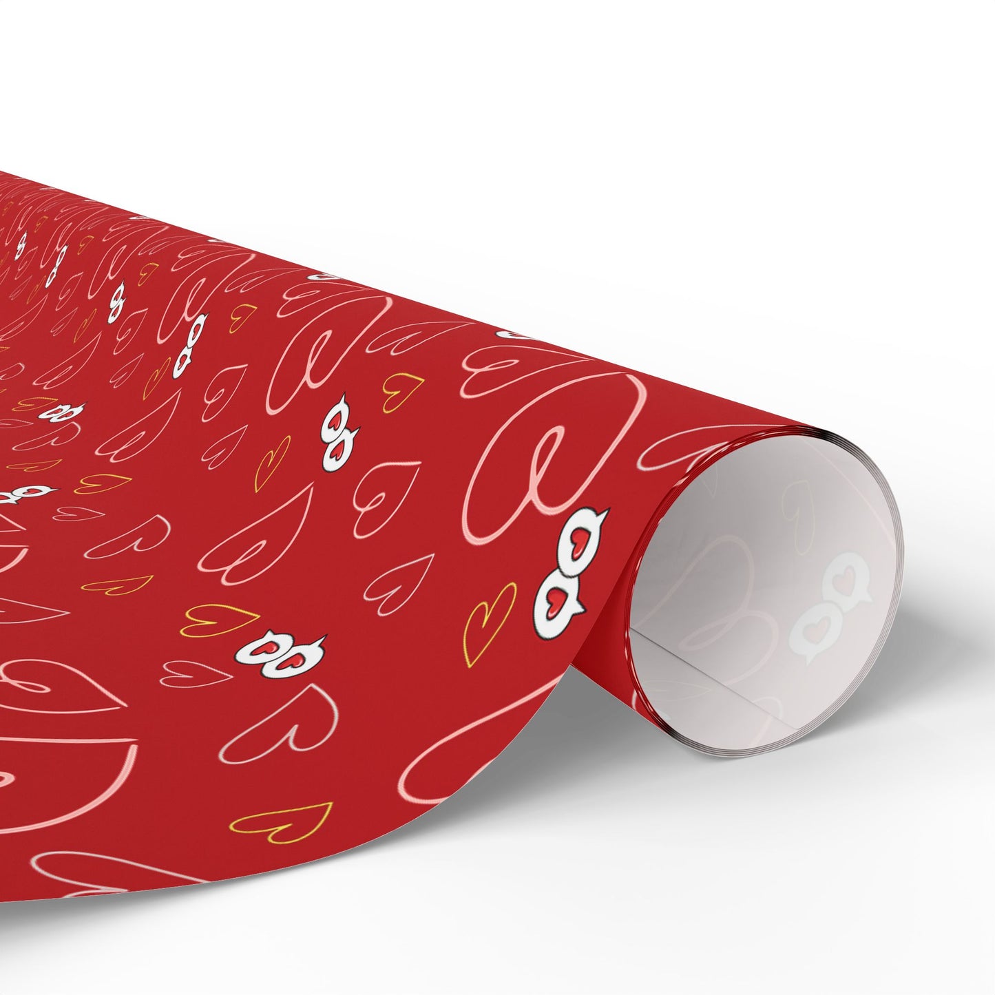 Red Heart Pattern Wrapping Paper — Romantic Gift Wrap for Valentine’s Day & Anniversaries