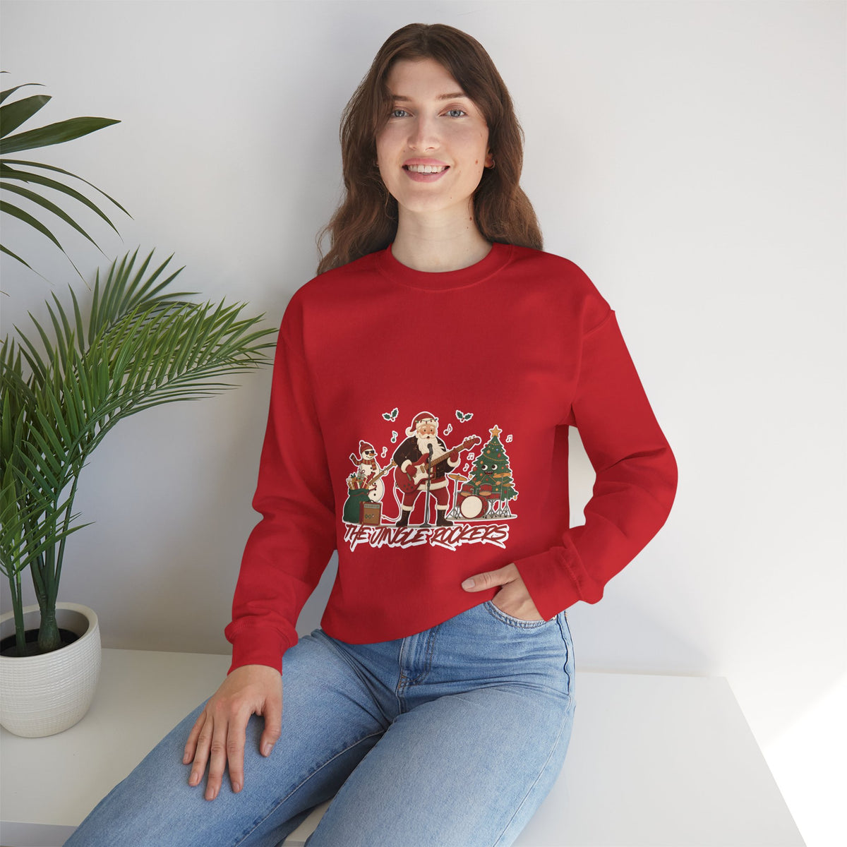 Funny Christmas Sweatshirt – "The Jingle Rockers" Holiday Band Crewneck