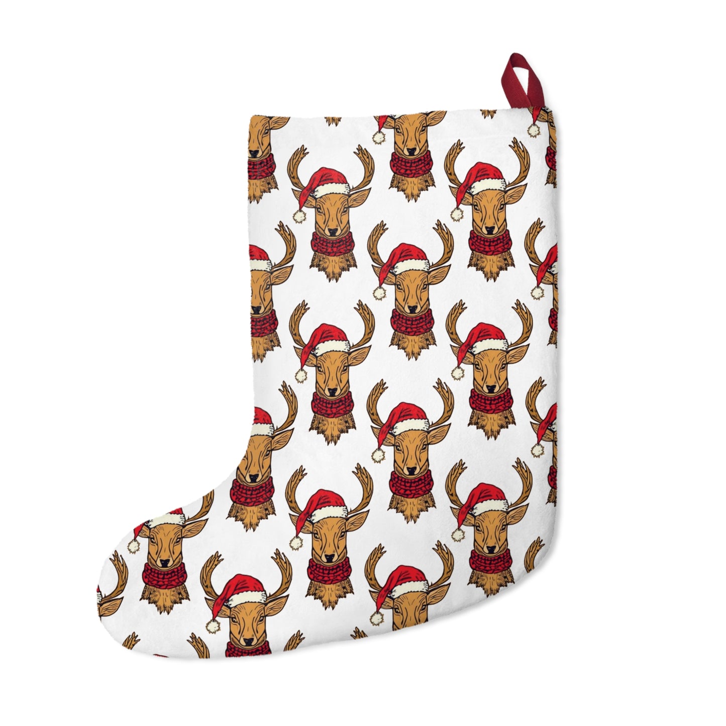 Festive Holiday Stockings with Cheerful Reindeer Design, Christmas Decor, Holiday Traditions
