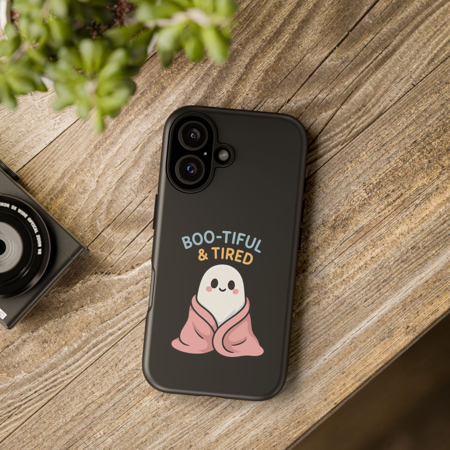 Boo-tiful & Tired Phone Case, Halloween-Themed Design