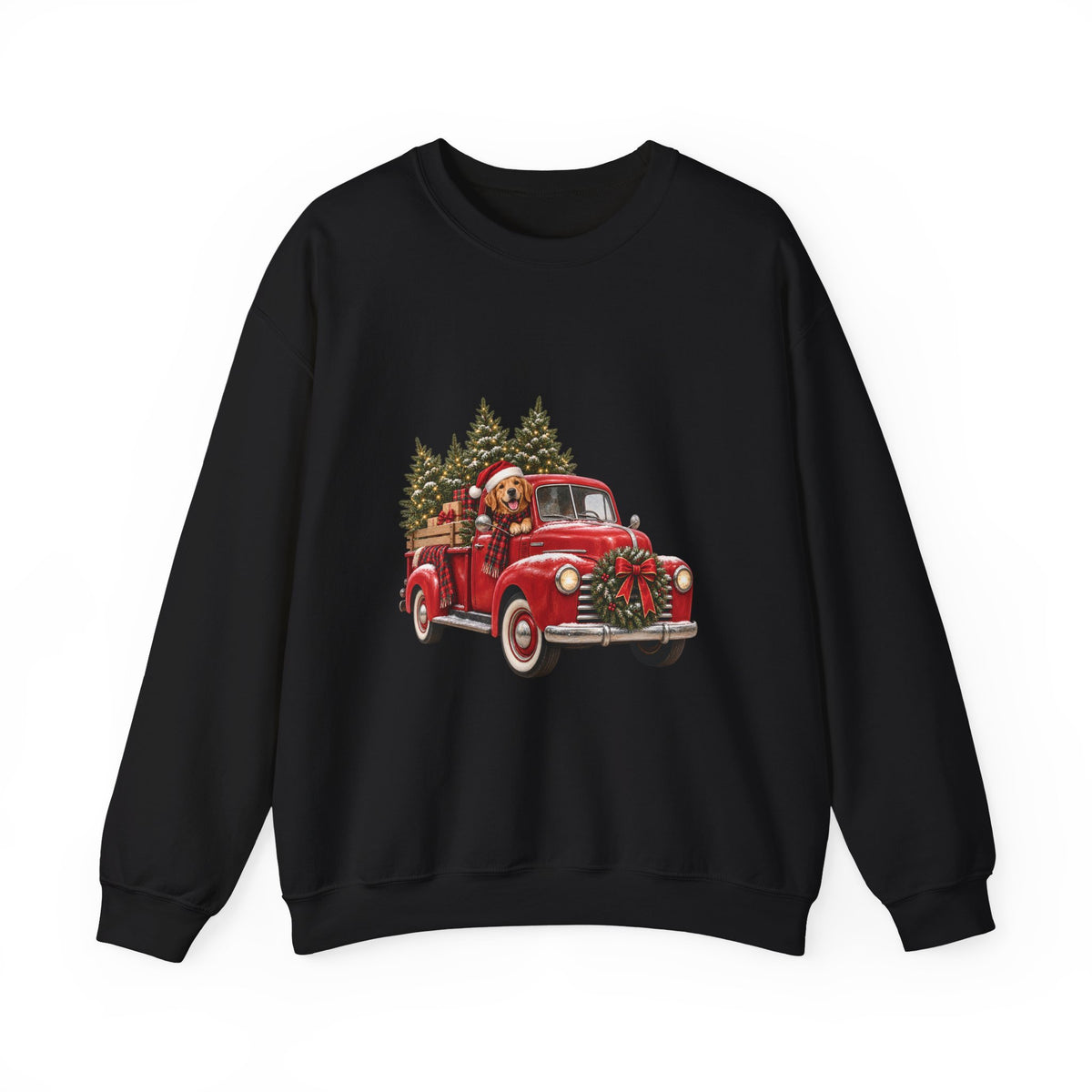 Vintage Red Truck Christmas Sweatshirt, Unisex Sweatshirt