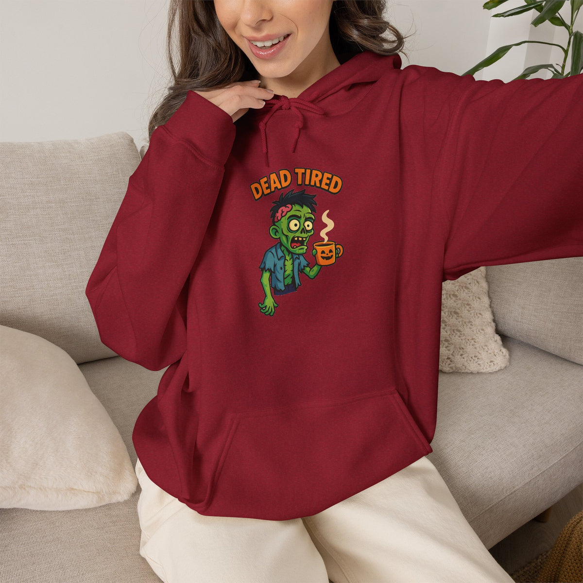 Zombie Themed Unisex Hoodie, Cozy Halloween Sweatshirt, Spooky Season Apparel