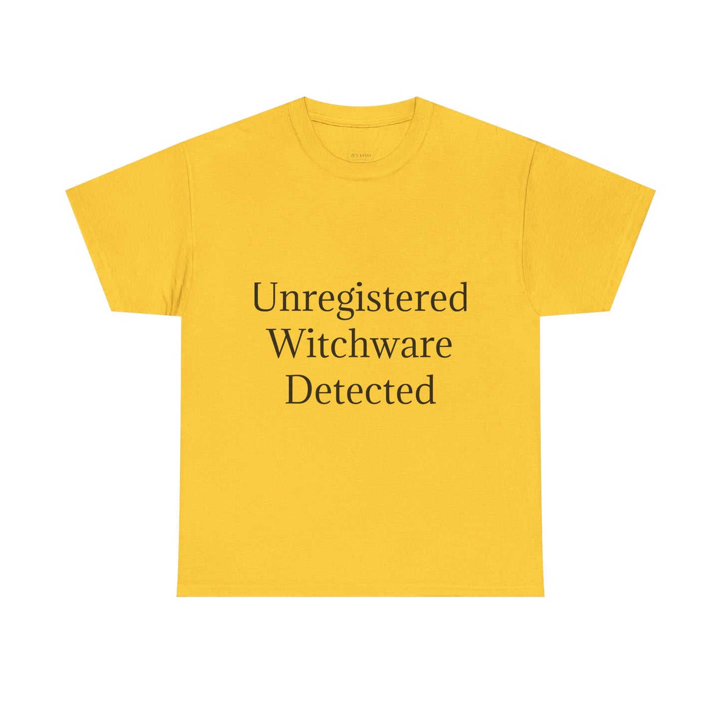 Unisex Heavy Cotton Tee - Unregistered Witchware Detected, Witchy Apparel, Halloween Tee