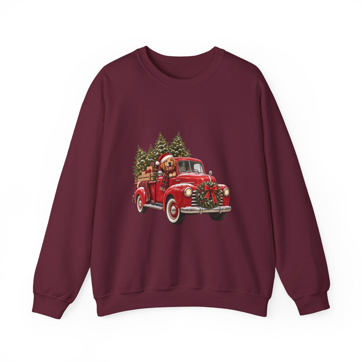 Vintage Red Truck Christmas Sweatshirt, Unisex Sweatshirt