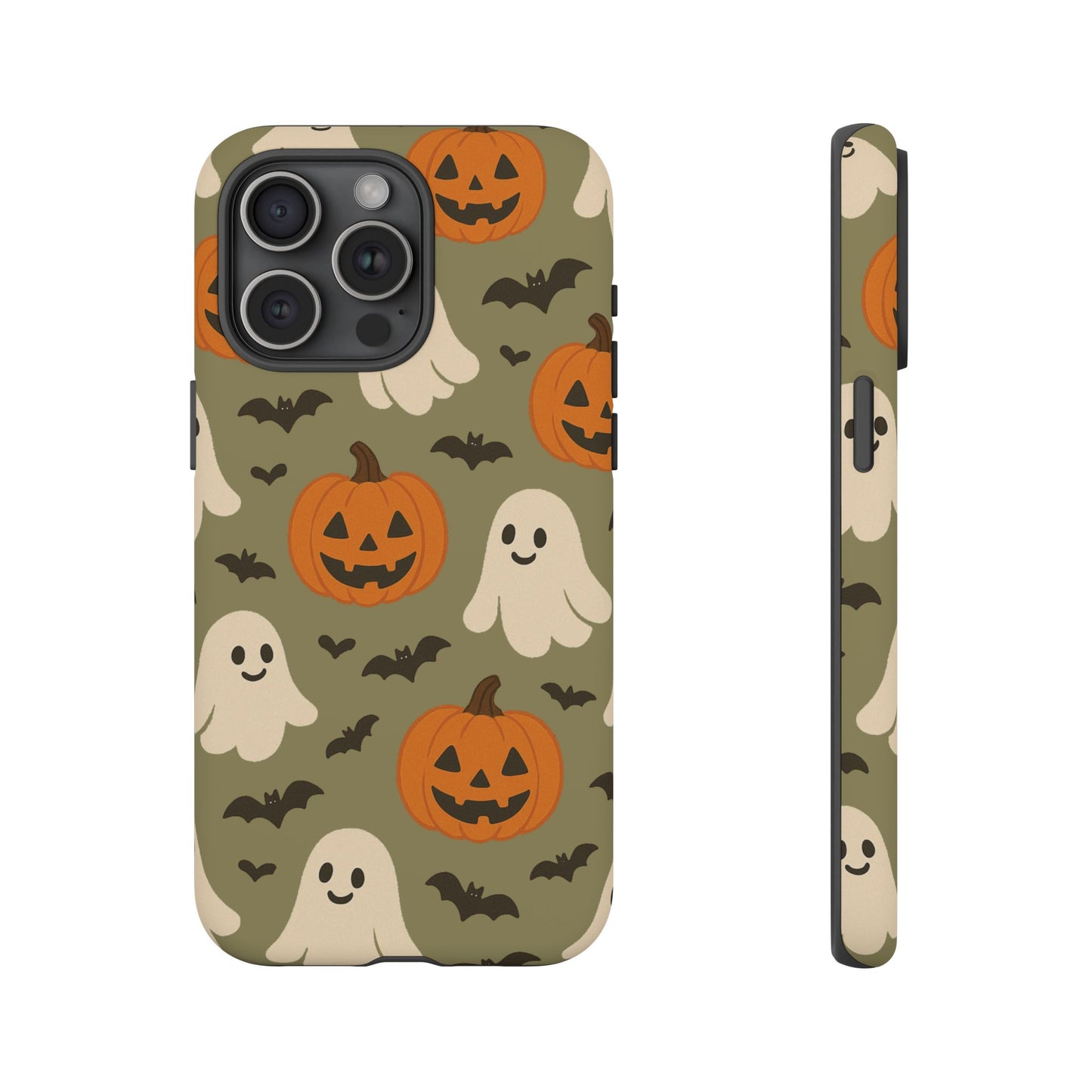 Halloween Phone Case with Ghosts and Pumpkins, Cute Fall Phone Cover, Spooky Season Accessory, Halloween Gift