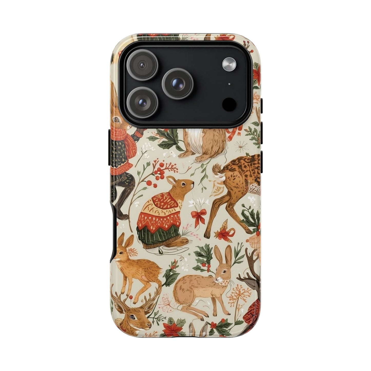 Christmas Phone Case, Animals in Christmas Spirit - Tough and Stylish for Nature Lovers