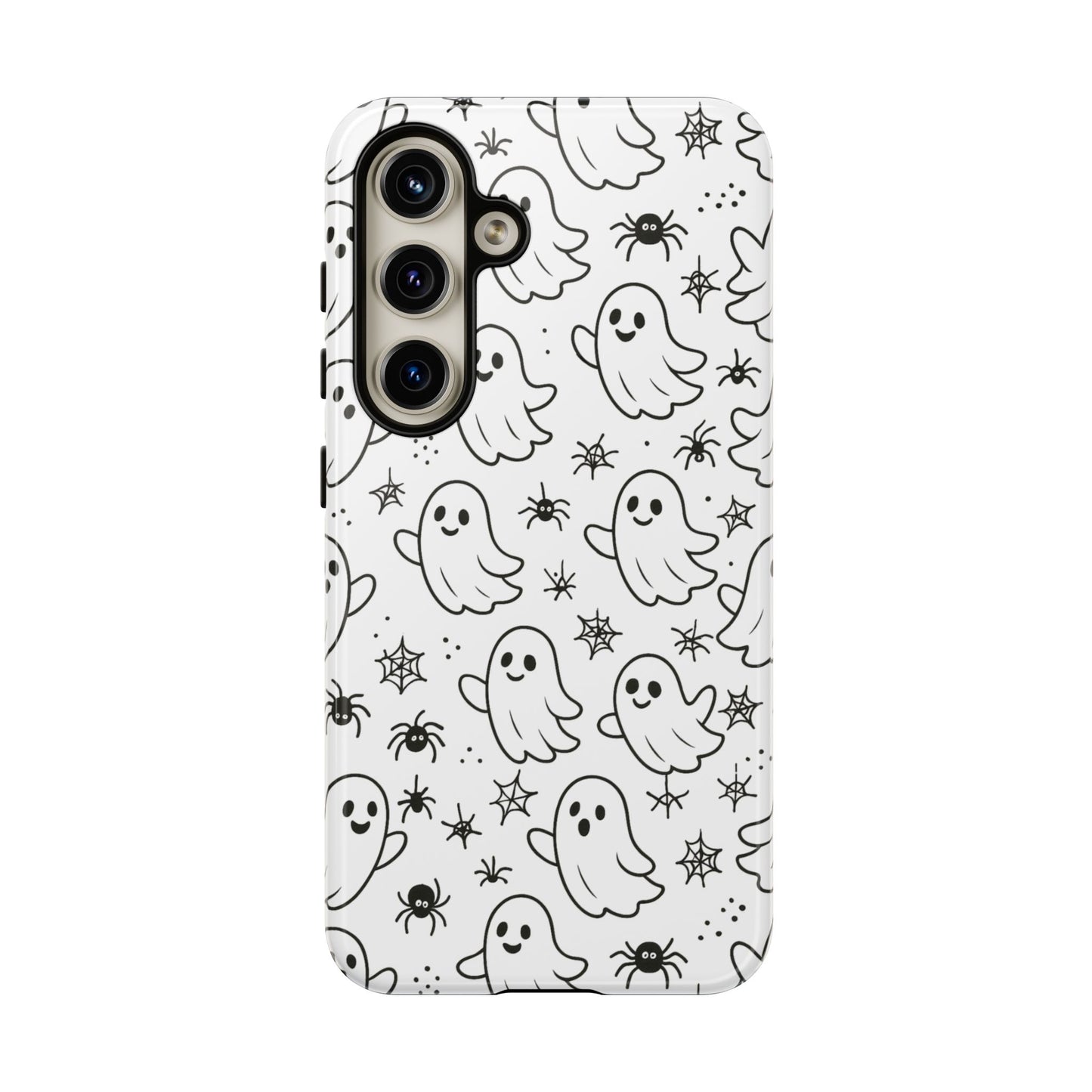 Ghostly Phone Case, Cute Halloween Phone Cover, Tough Phone Case, Spooky Phone Accessory, Ghost Pattern Design