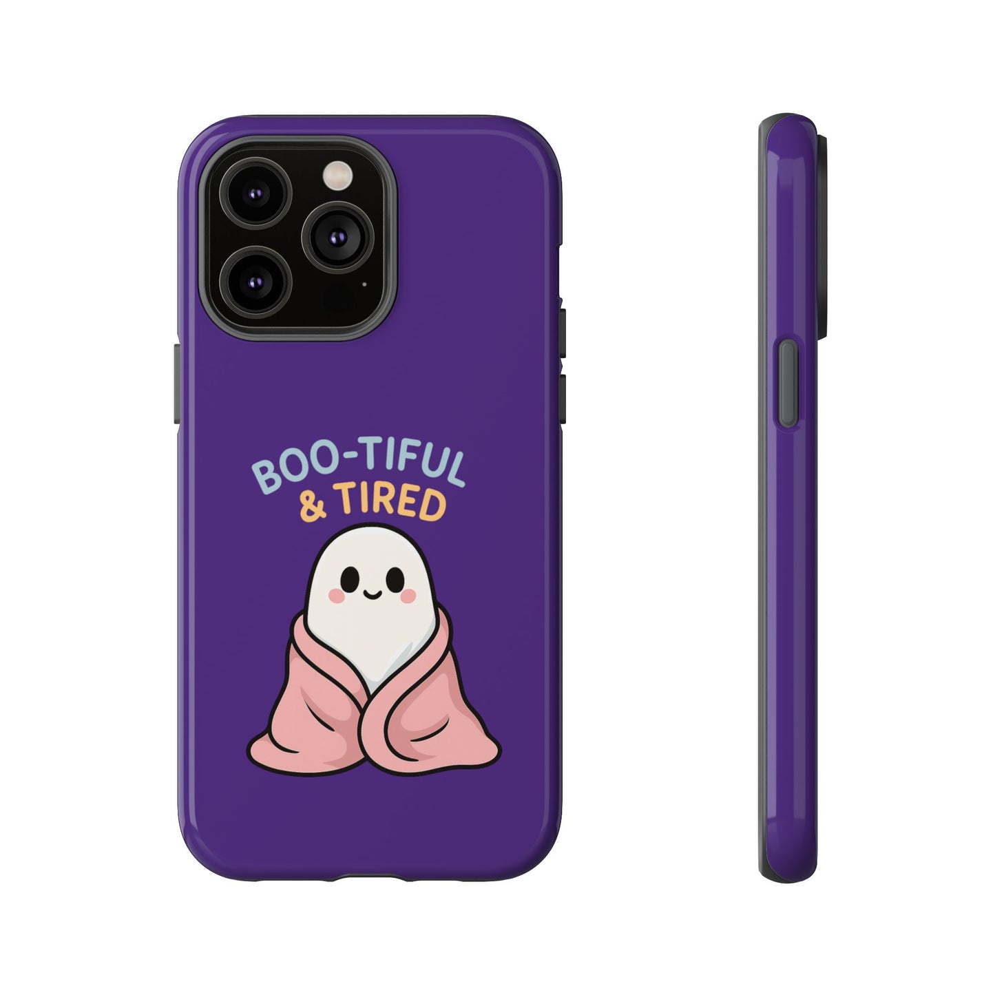 Boo-Tiful & Tired Phone Case, Halloween-Themed Design