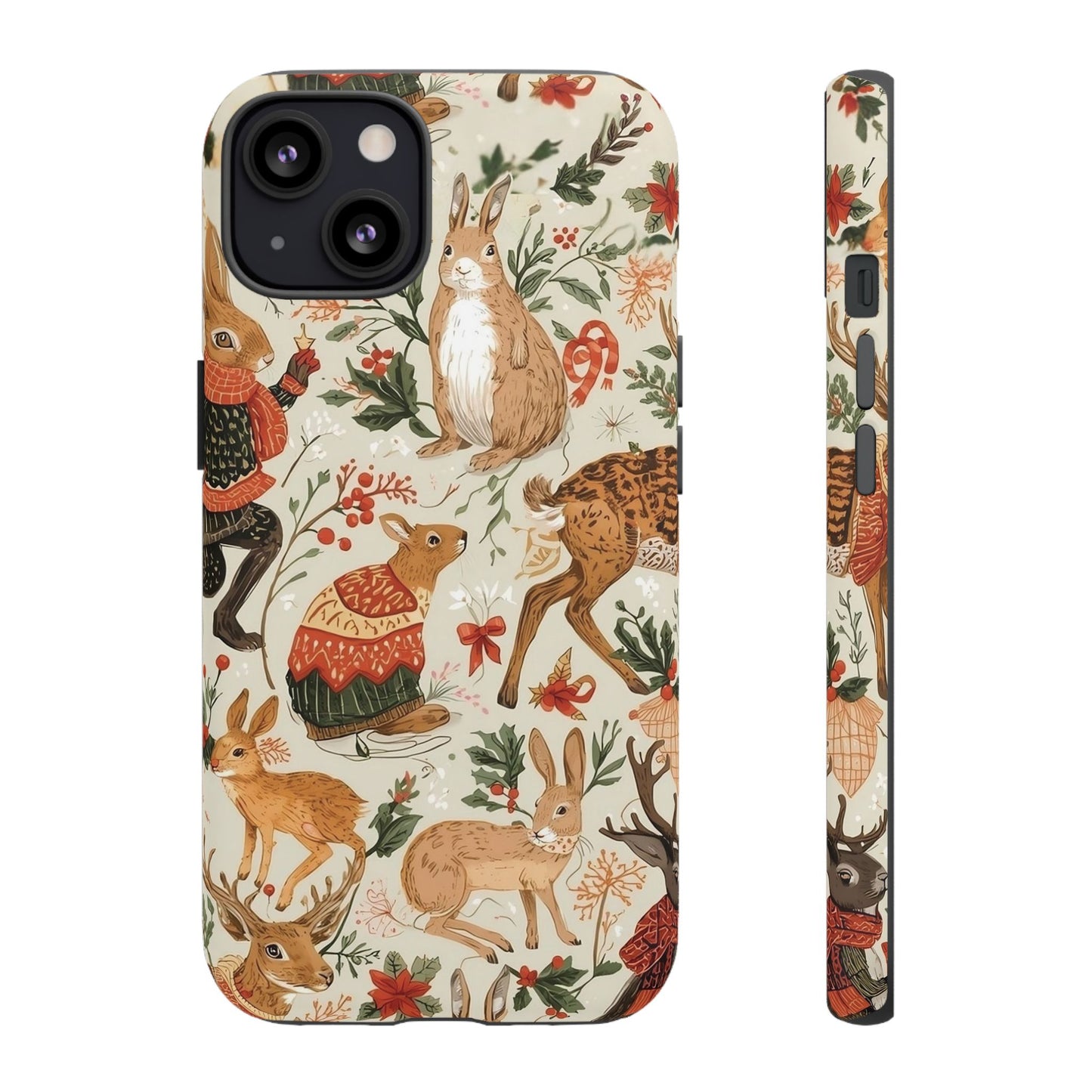 Christmas Phone Case, Animals in Christmas Spirit - Tough and Stylish for Nature Lovers