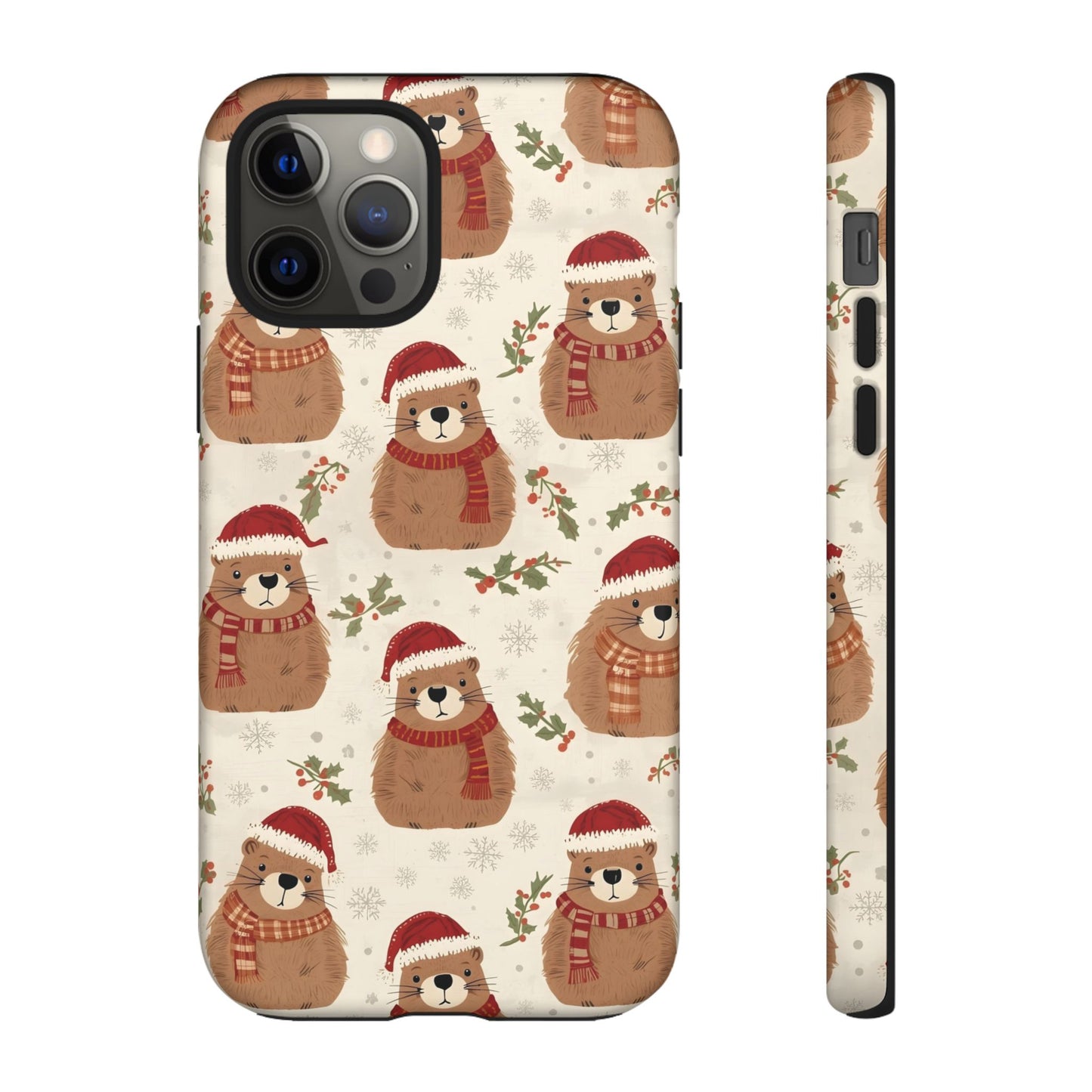 Christmas Phone Case, Cute Capybara Phone Case for Iphone 17, 16, 15, 14, 13, 12, 11 & Samsung