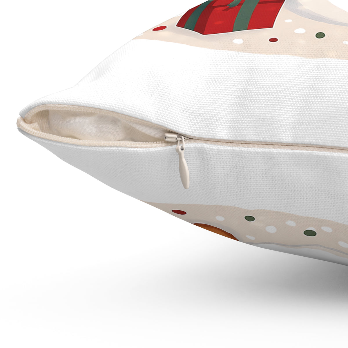 Let It Snow Snowman & Gingerbread Holiday Throw Pillow, Christmas Decoration