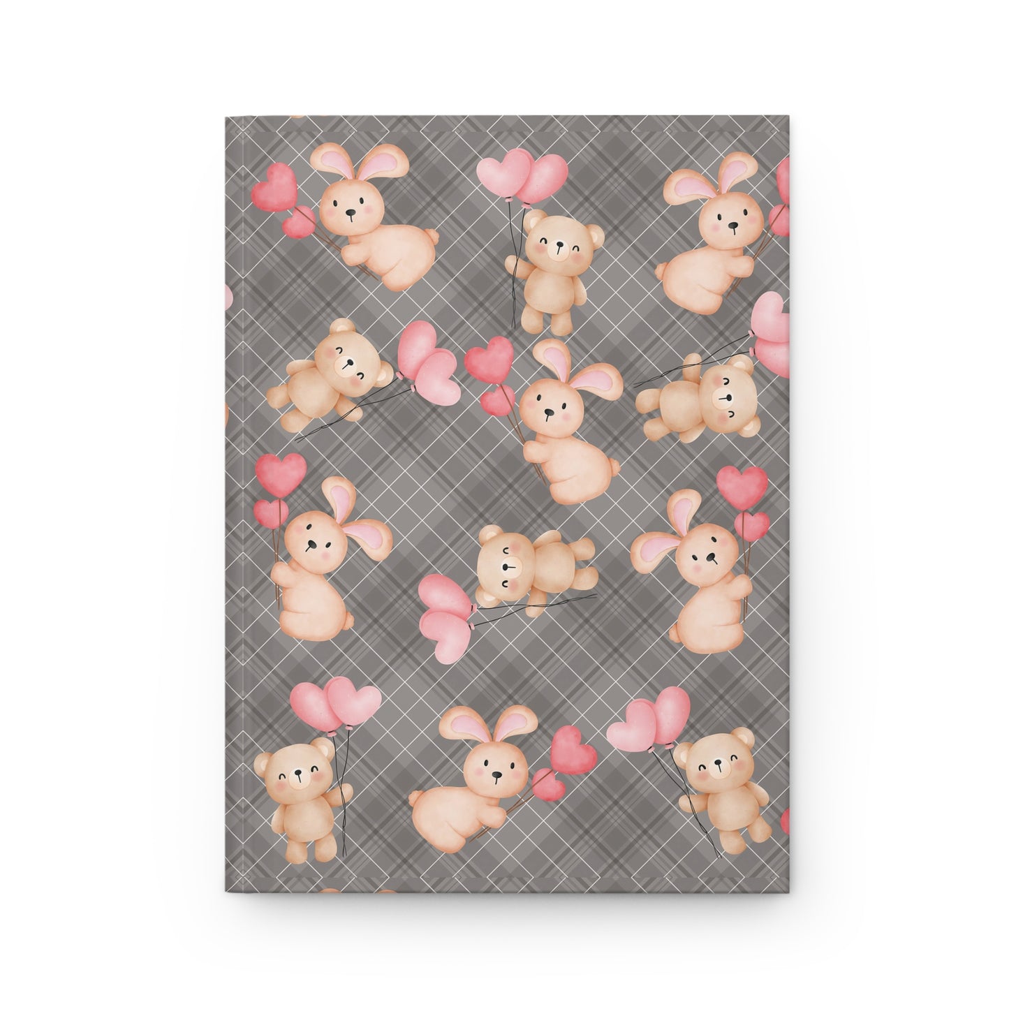 Cute Bunny & Bear Hardcover Journal — Gift for Valentine's Day, Birthdays & Book Lovers