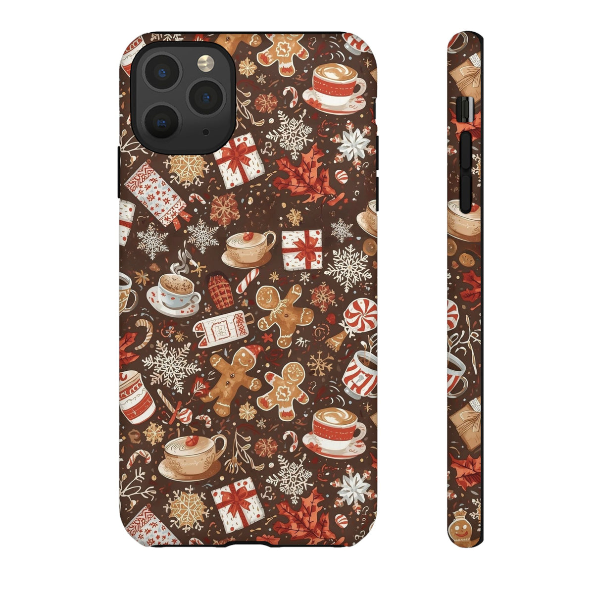 Christmas Phone Case, Festive Holiday Phone Case with Gingerbread and Cocoa Design for Iphone & Samsung