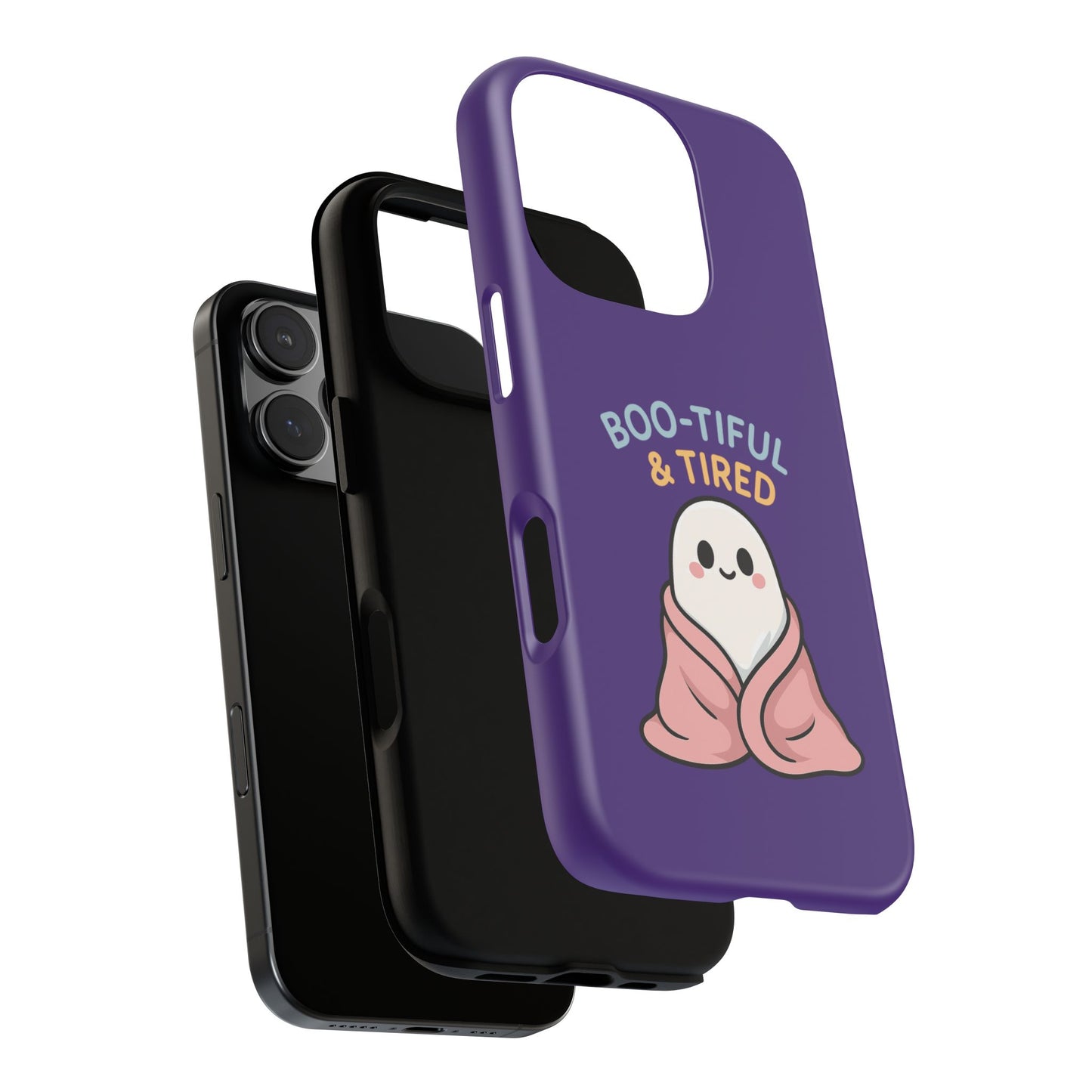 Boo-Tiful & Tired Phone Case, Halloween-Themed Design