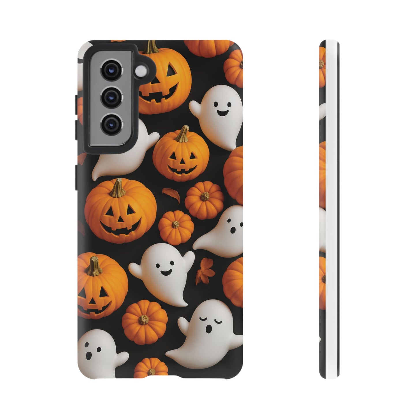 Halloween Phone Case, Spooky Ghosts and Pumpkins Design