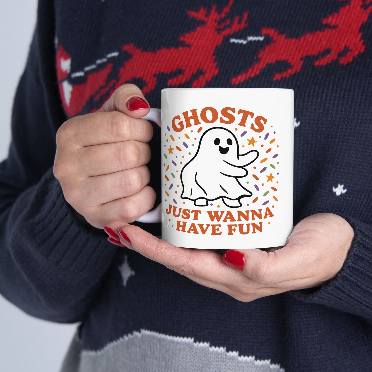Whimsical Ghost Mug - Perfect for Halloween Fun, Spooky Season Gift