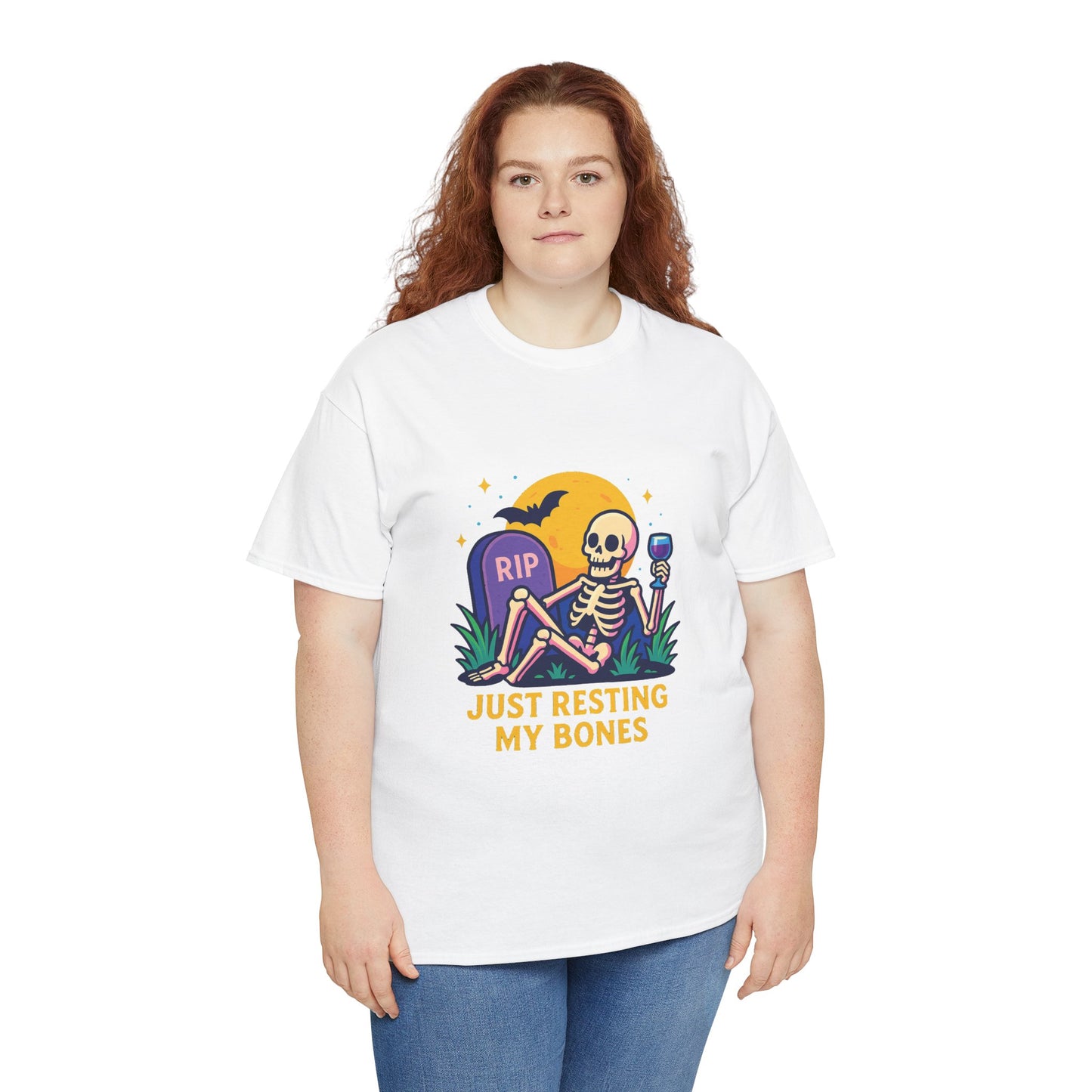 Skeleton Tee - Just Resting My Bones, Unisex Halloween Shirt