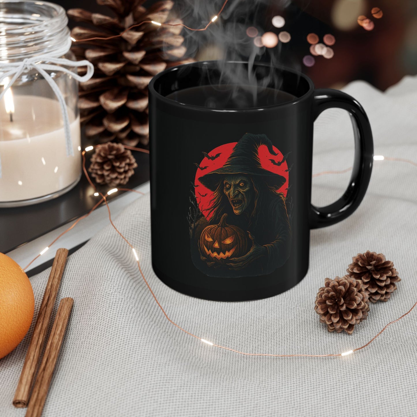 Halloween Witch Mug, Spooky Coffee Cup, Black Witch Mug 11oz/15oz, Witchcraft Gift, Fall Beverage Mug, Halloween Decor