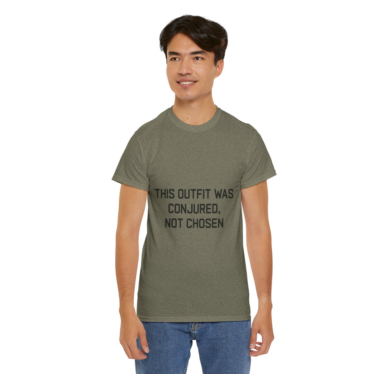 Unisex Heavy Cotton Tee - 'This Outfit Was Conjured, Not Chosen' - Funny Halloween T-shirt