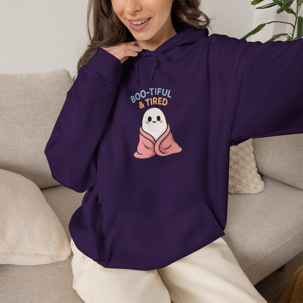 Boo-tiful Ghost Halloween Hoodie, Cute-Cozy Fall Vibes