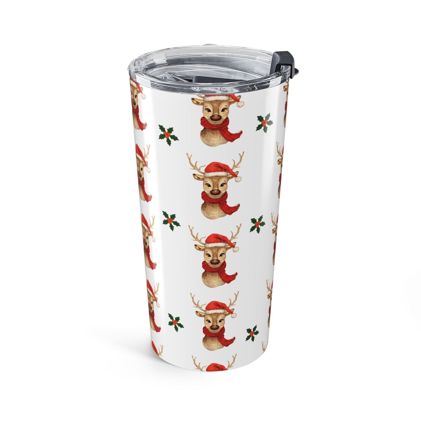 Festive Holiday Tumbler | Reindeer Christmas Drinkware, Gift for Coffee Lovers, Winter Accessories, Holiday Parties, Cute Mug