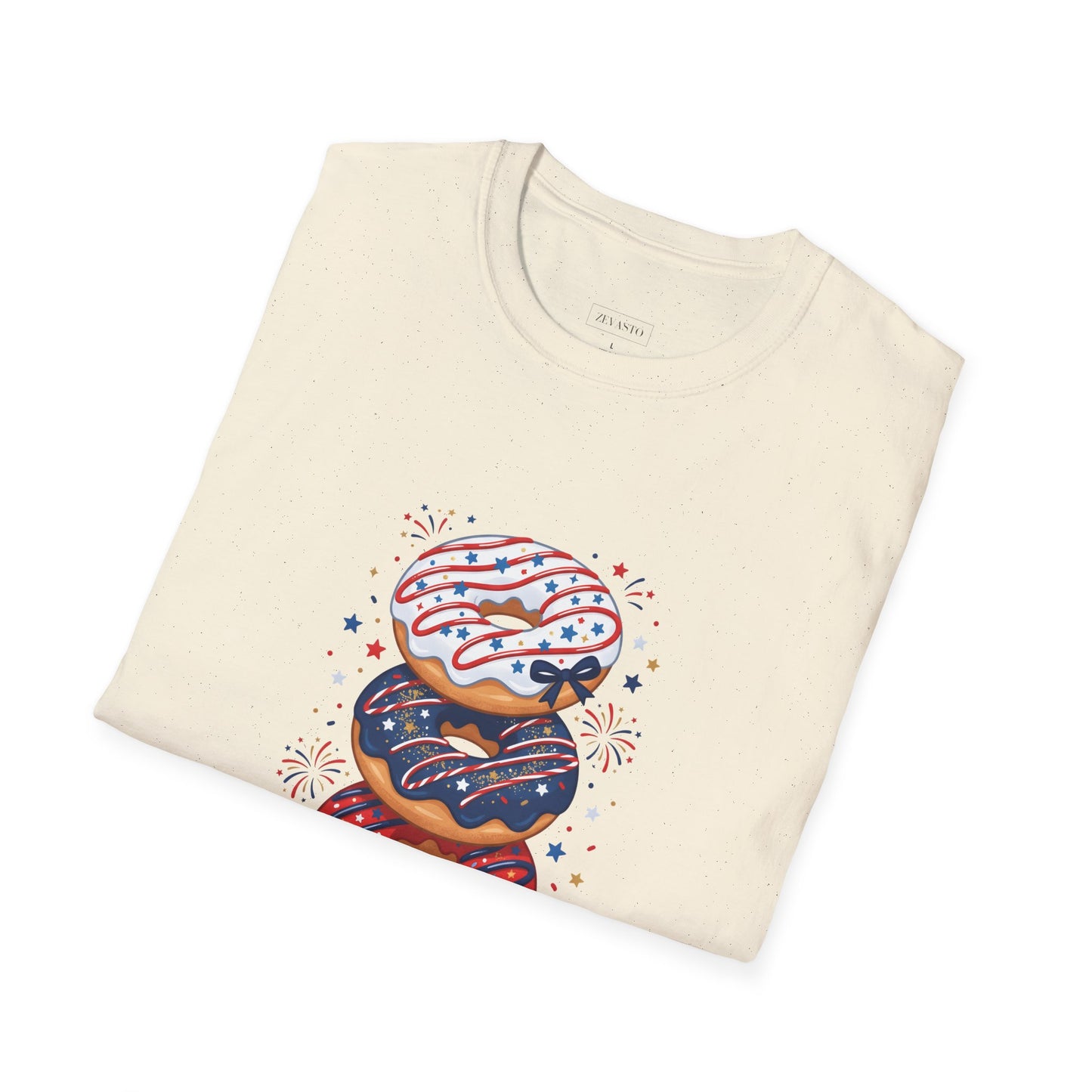 Donut Mess With Freedom T-Shirt — Patriotic Donut Stack 4th of July Tee