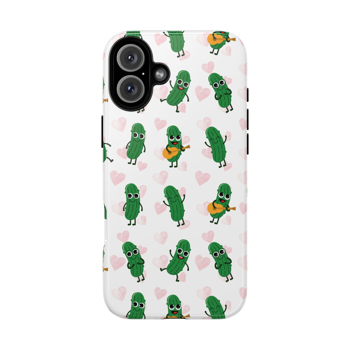 Pickle Pattern Phone Case — Cute Dancing Pickles with Hearts