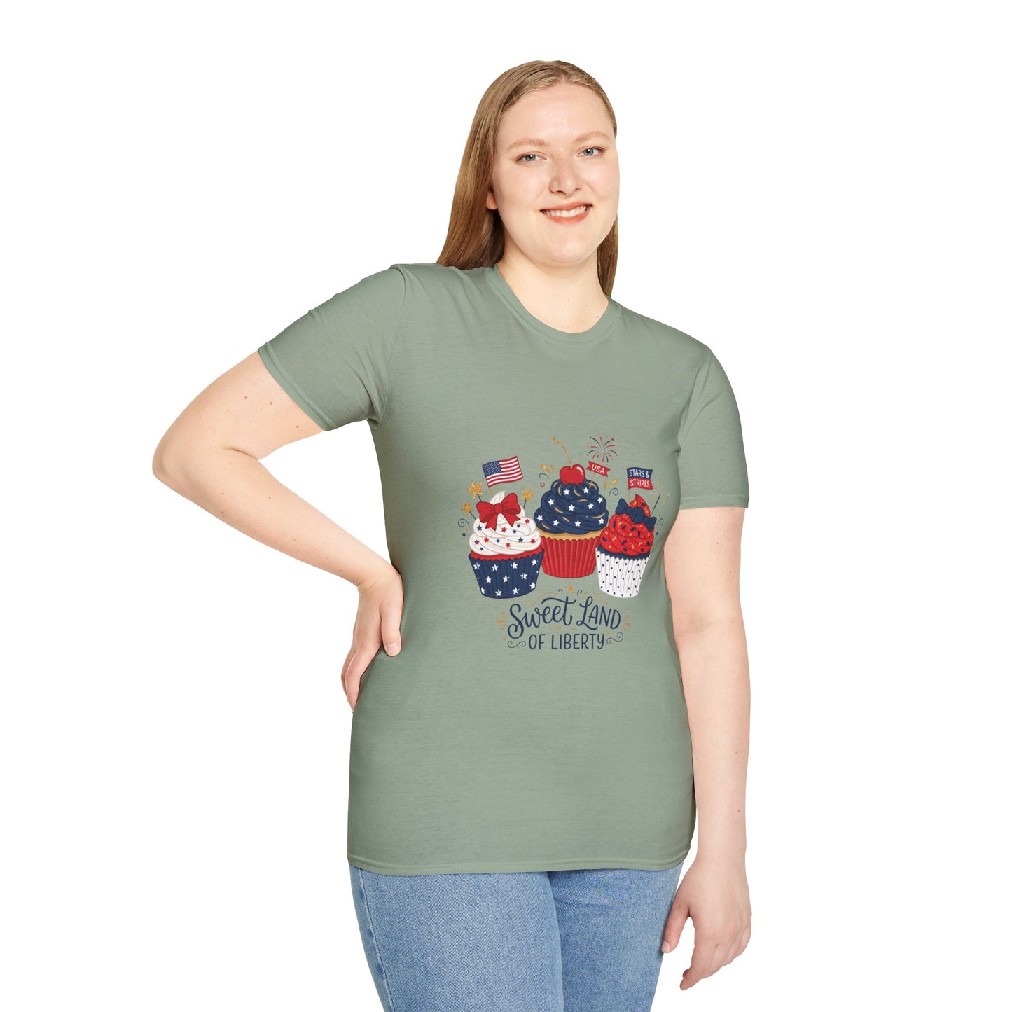 Patriotic Cupcakes T-Shirt — "Sweet Land of Liberty" 4th of July Tee