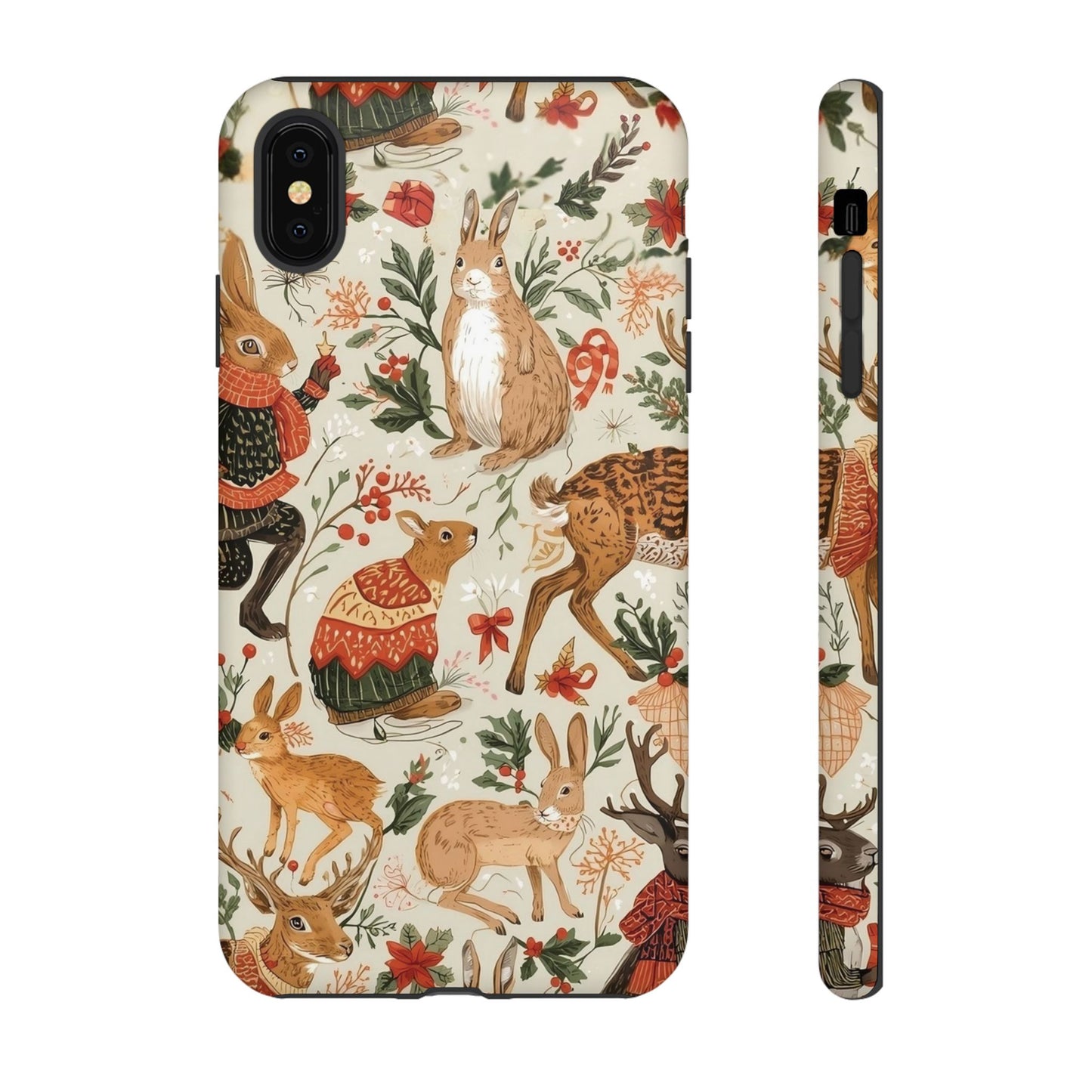 Christmas Phone Case, Animals in Christmas Spirit - Tough and Stylish for Nature Lovers
